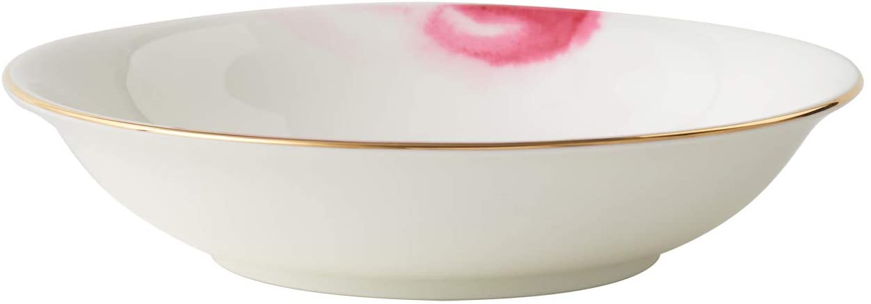 Pasta Bowl Deep Plates Set for 4 Watercolour with Gold Banding Premium Porcelain