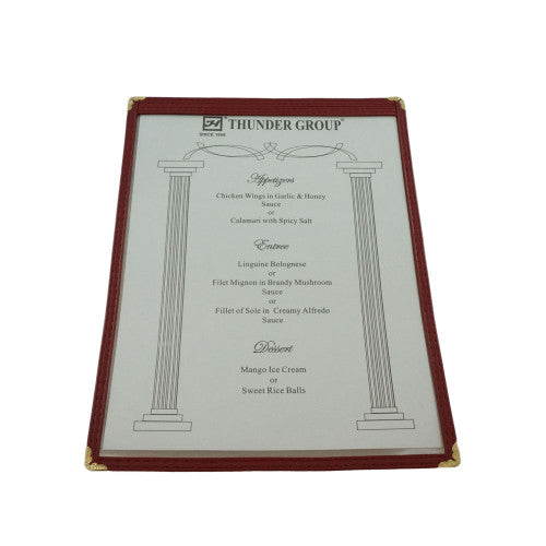 Single Maroon Menu Cover 216mm x 279mm
