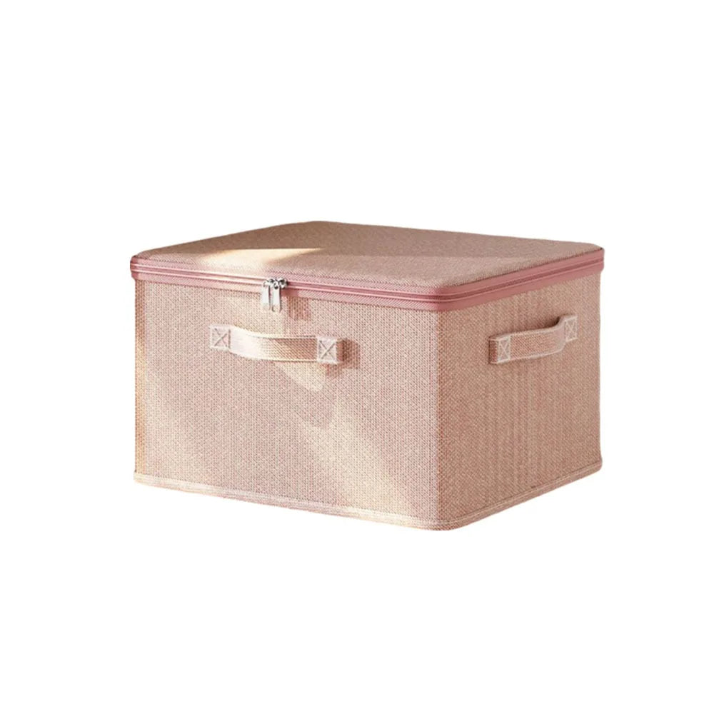 Pink Clothes Storage Box Large Capacity Foldable Quilt Storage Bag Boxes Handle