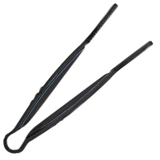 Polycarbonate Black Flat Grip Tongs 229mm