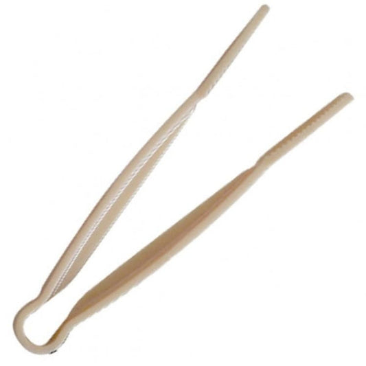 Polycarbonate Beige Flat Grip Tongs 229mm