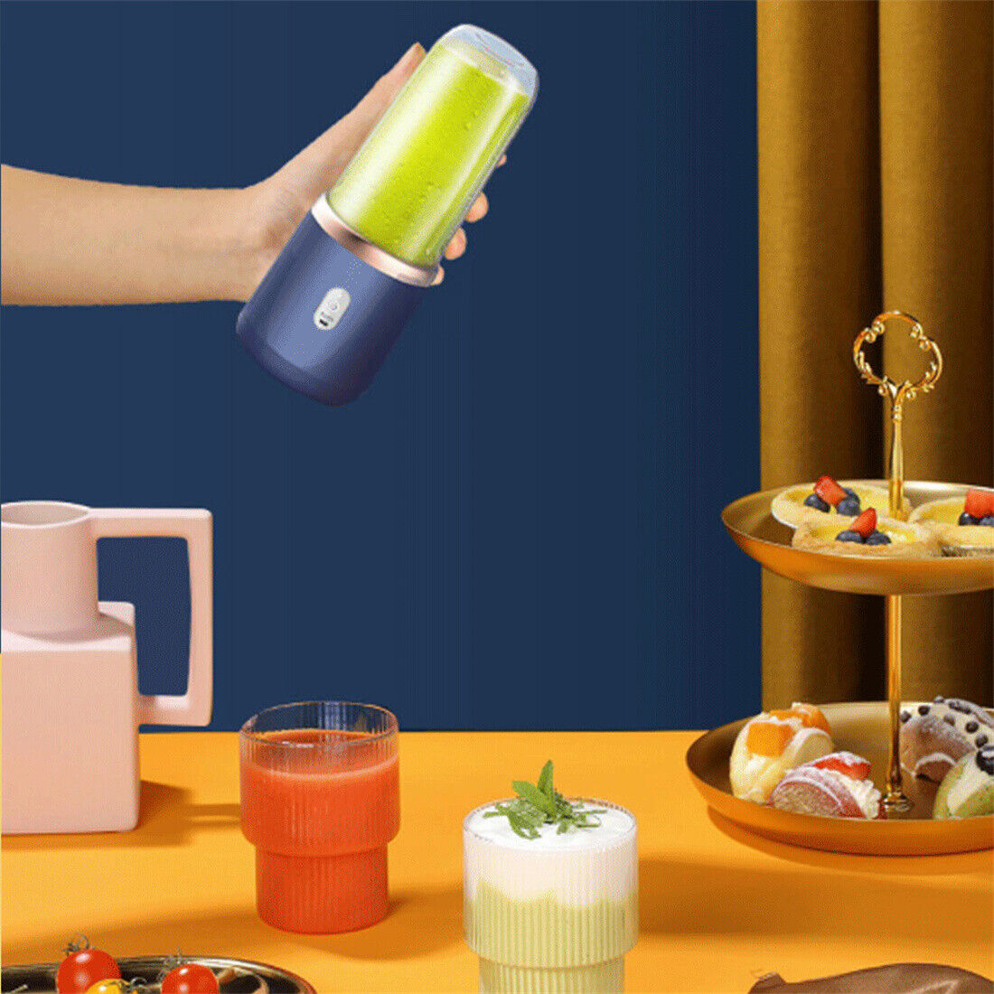 Portable Mini Blender 300ml USB Rechargeable Smoothie Juicer Juice Maker