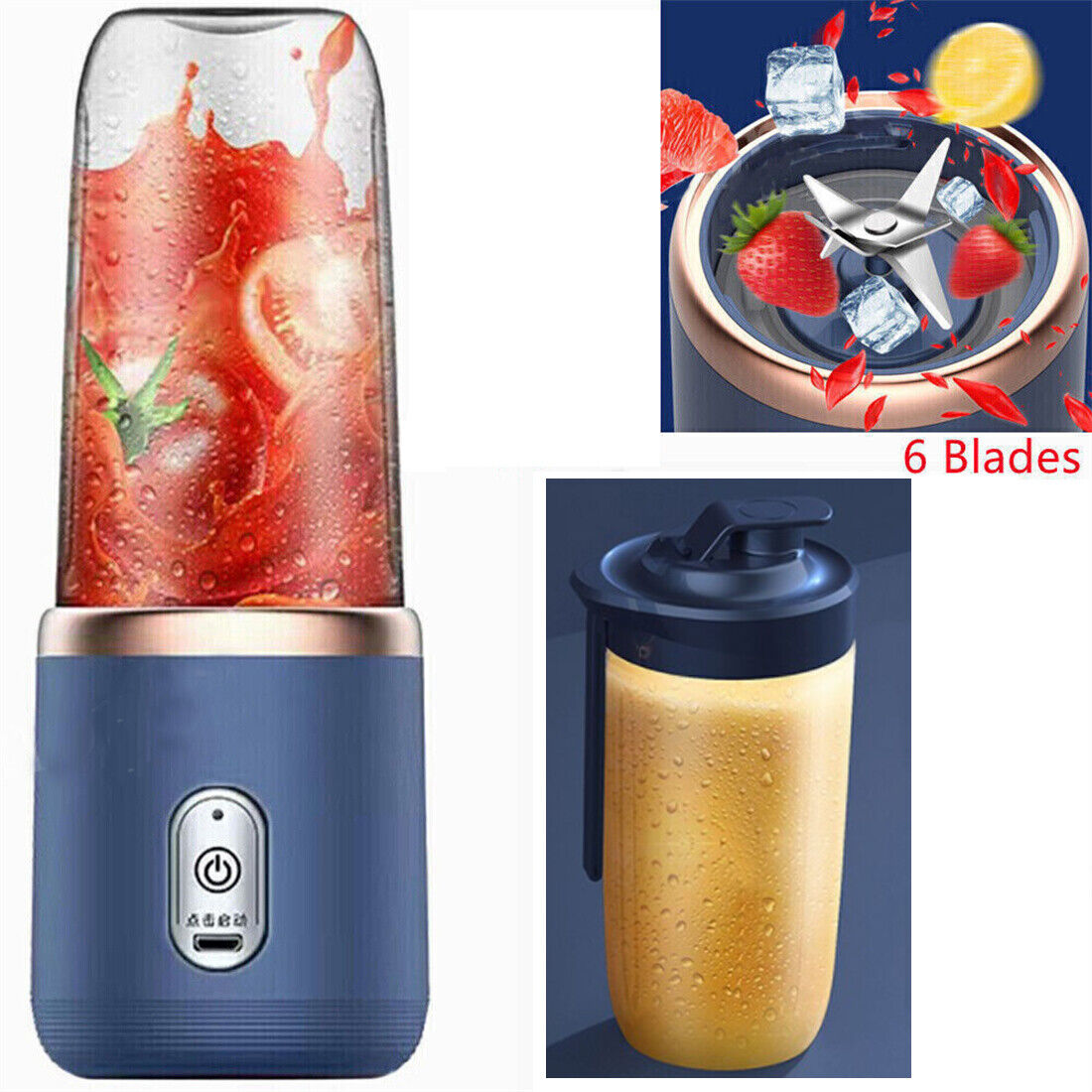 Portable Mini Blender 300ml USB Rechargeable Smoothie Juicer Juice Maker
