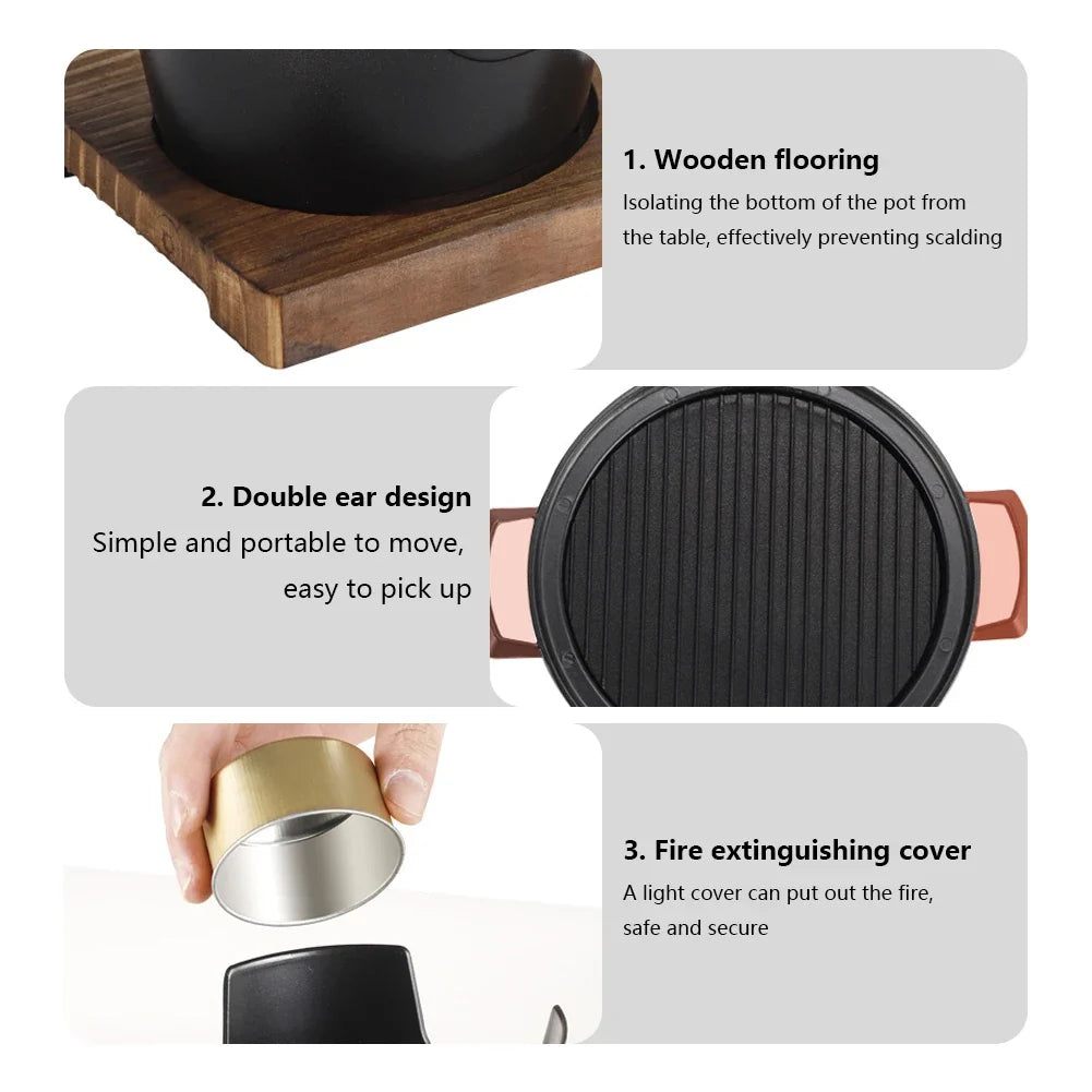 Mini BBQ Alcohol Stove Barbecue Grill Japanese One Person Cooking Oven Detachable Outdoor BBQ Plate Roasting Meat Tools