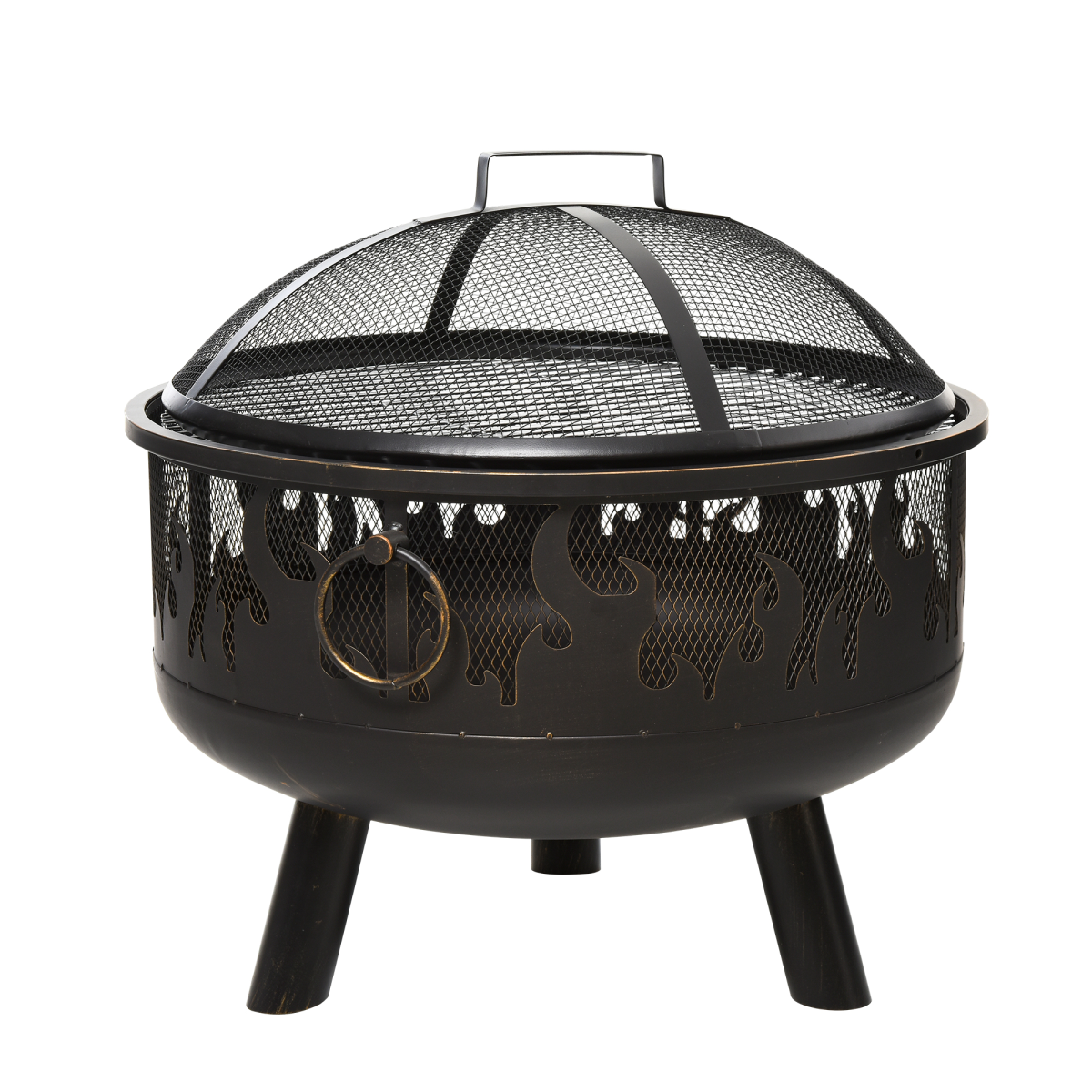 Outsunny 61.5cm 2-In-1 Outdoor Fire Pit & Firewood BBQ Garden Cooker Heater