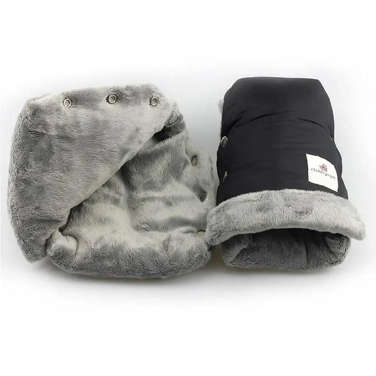 2pcs Black Waterproof Pram Stroller Warm Gloves Mitten Winter Hand Muff Baby Stroller Mitten Winter Warm Stroller Accessories