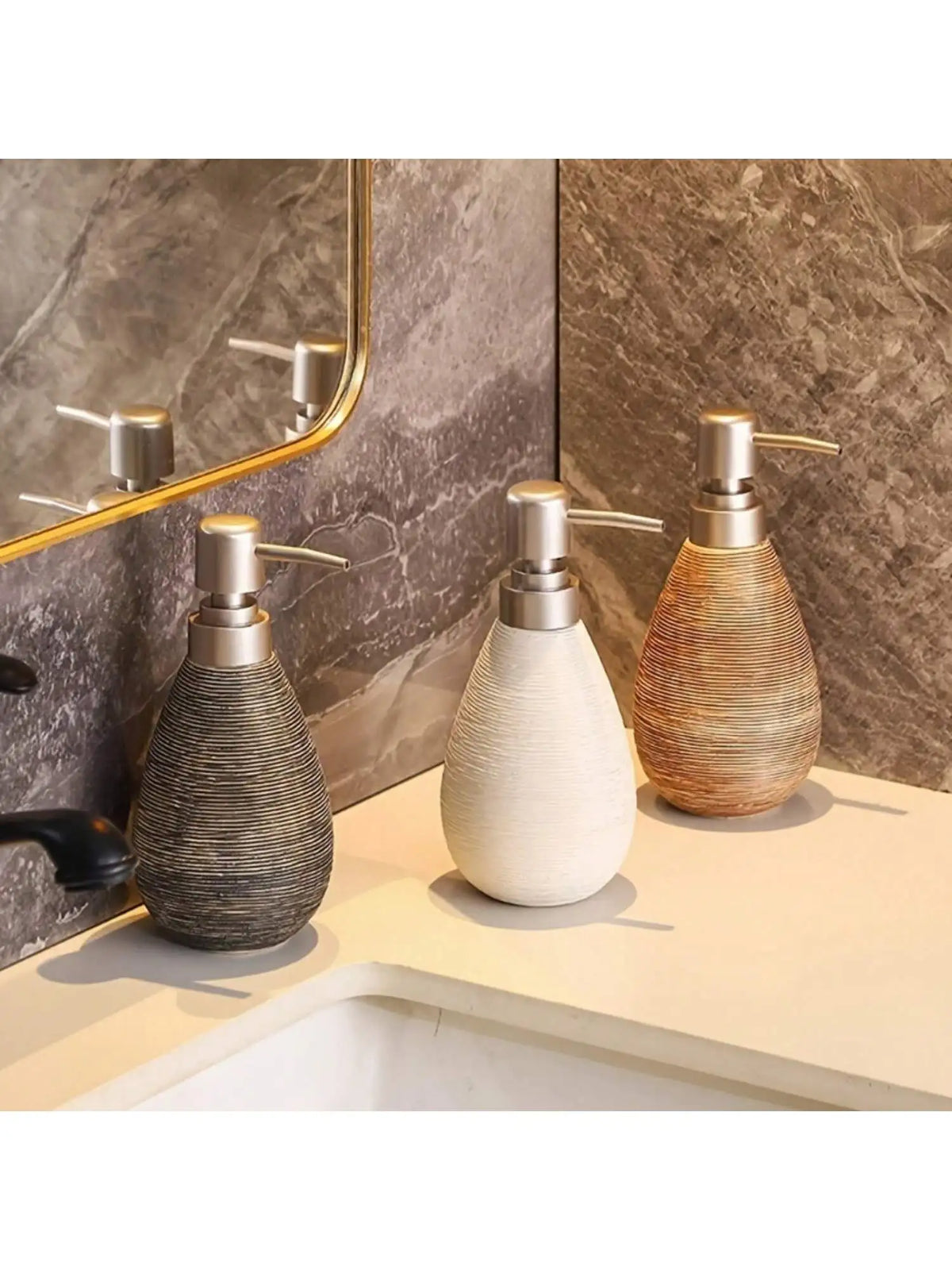 Creative Retro Style Ceramic Push-Type Soap Dispenser With Pump,  Hand Soap Bottle, Suitable For Bathrooms Kitchens And Toilets