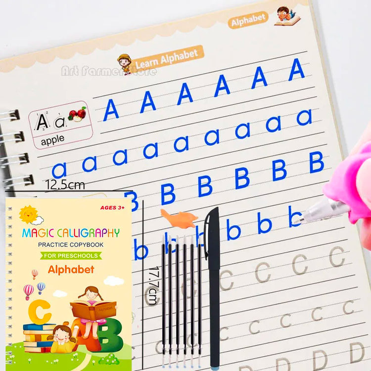 New Reusable Learning Math English 3D Calligraphy Book Drawing Copybook Numbers Education for Kids Letter Practice Toy Gifts