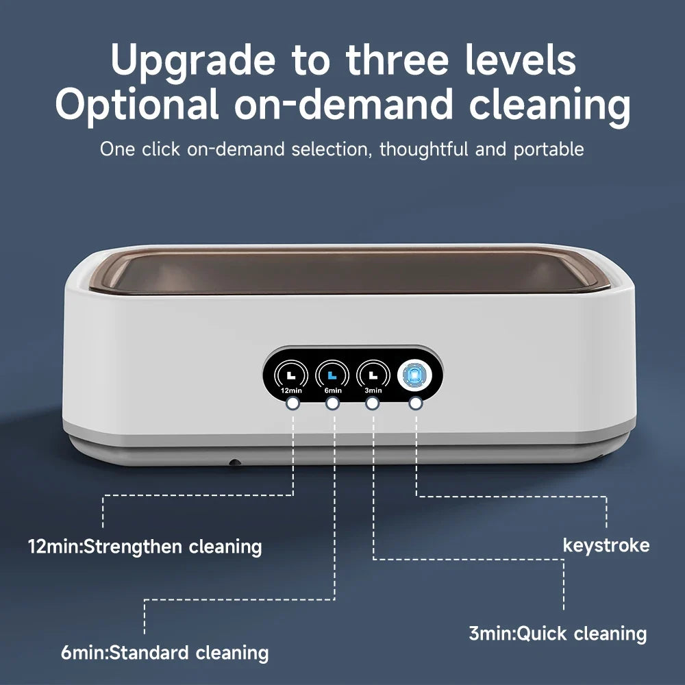 Ultrasonic Cleaning Machine Glasses Cleaning Machine Capacity 650ML Jewelry Braces Professional Cleaner Frequency Vibration