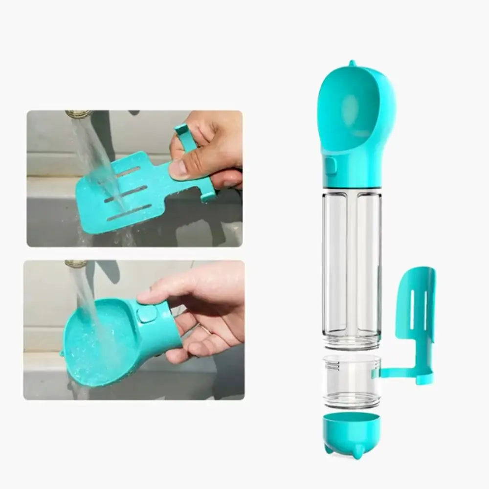 300/500ml Pet Water Food Dispenser 3 in 1 with Trash Bag Box and Shovel Pet Dog Water Bottle Leak Proof Dog Food Feeder