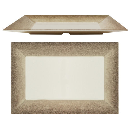 Jazz Square Melamine Tray 610mm X 455mm (24" X 18") with Crackle Finished Border