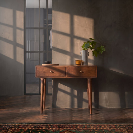 Scandinavian Walnut Oslo Console, Dressing Table, and Desk