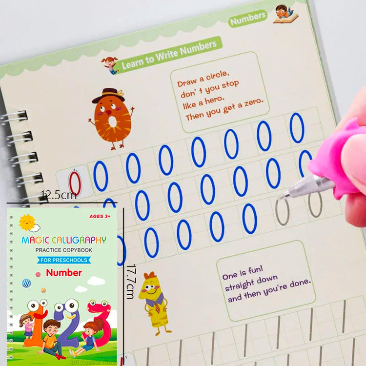 New Reusable Learning Math English 3D Calligraphy Book Drawing Copybook Numbers Education for Kids Letter Practice Toy Gifts