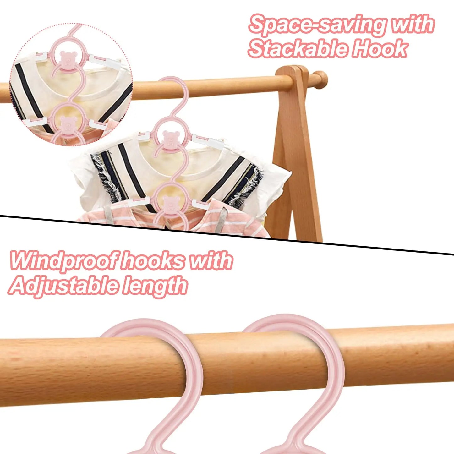 Non-slip Baby Clothes Hanger Adjustable Storage Hangers Plastic Multi-Functional Clothes Hanger, Clothing Store，Family