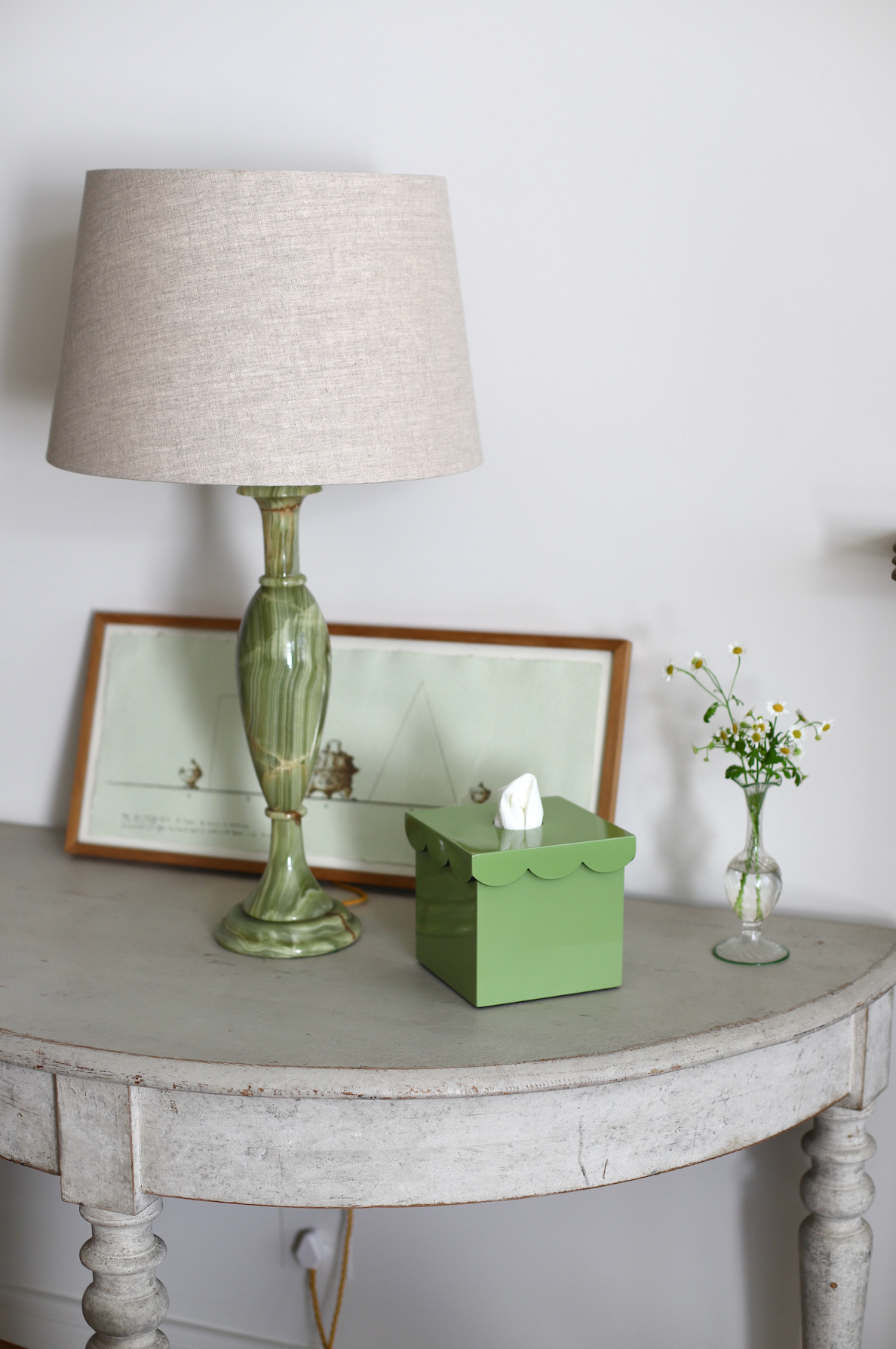 The Isabella Tissue Box in Green