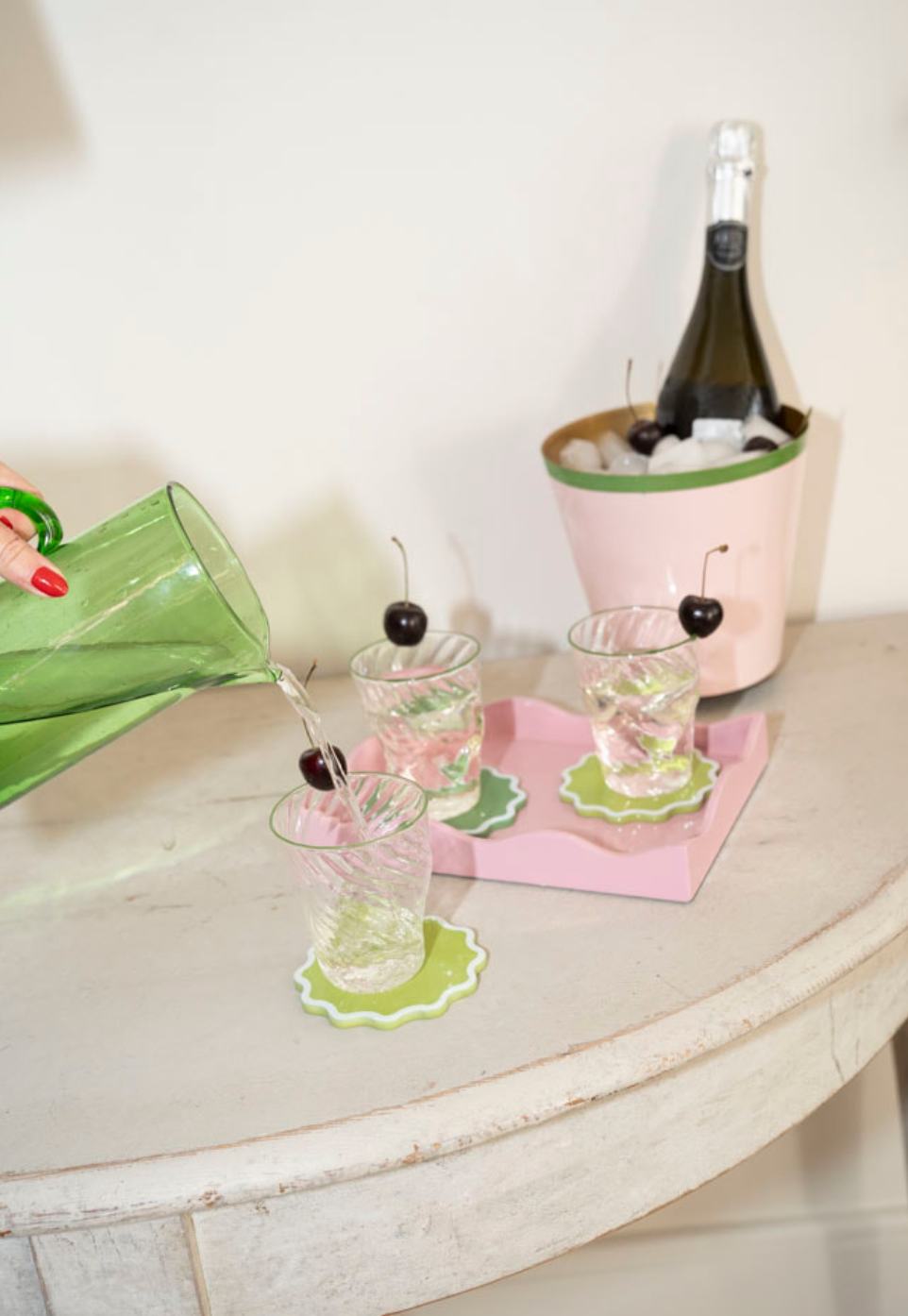 The Adrienne Venetian Tumbler in Green