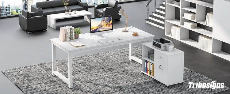 Tribesigns Modern Computer Desk Large Office Desk Computer Table Study Writing Desk Workstation for Home Office
