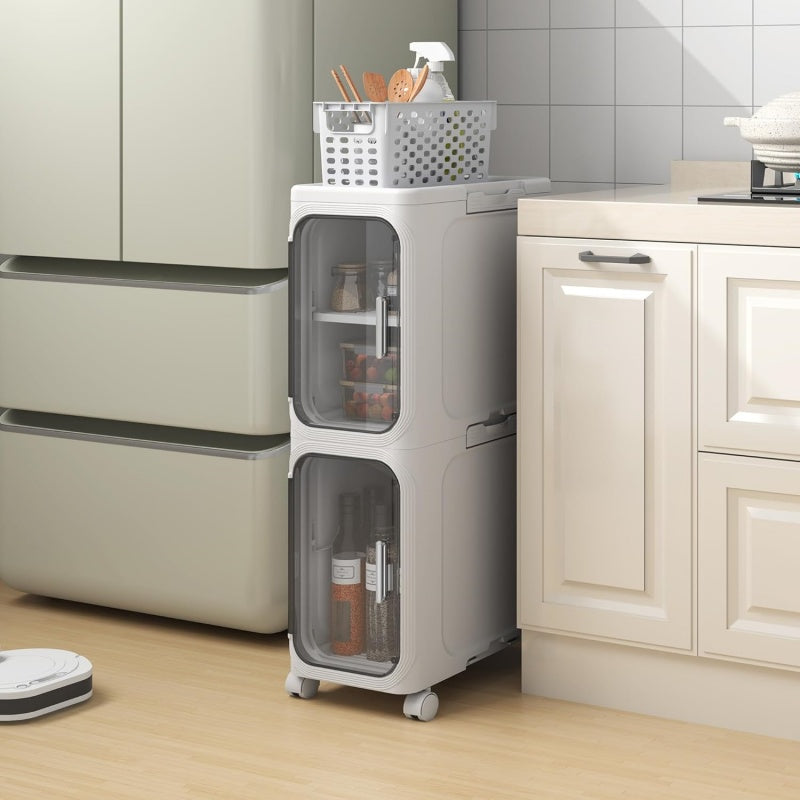 Slim White 3 Tier Storage Cabinet Narrow Gap Organiser Bathroom Kitchen Home