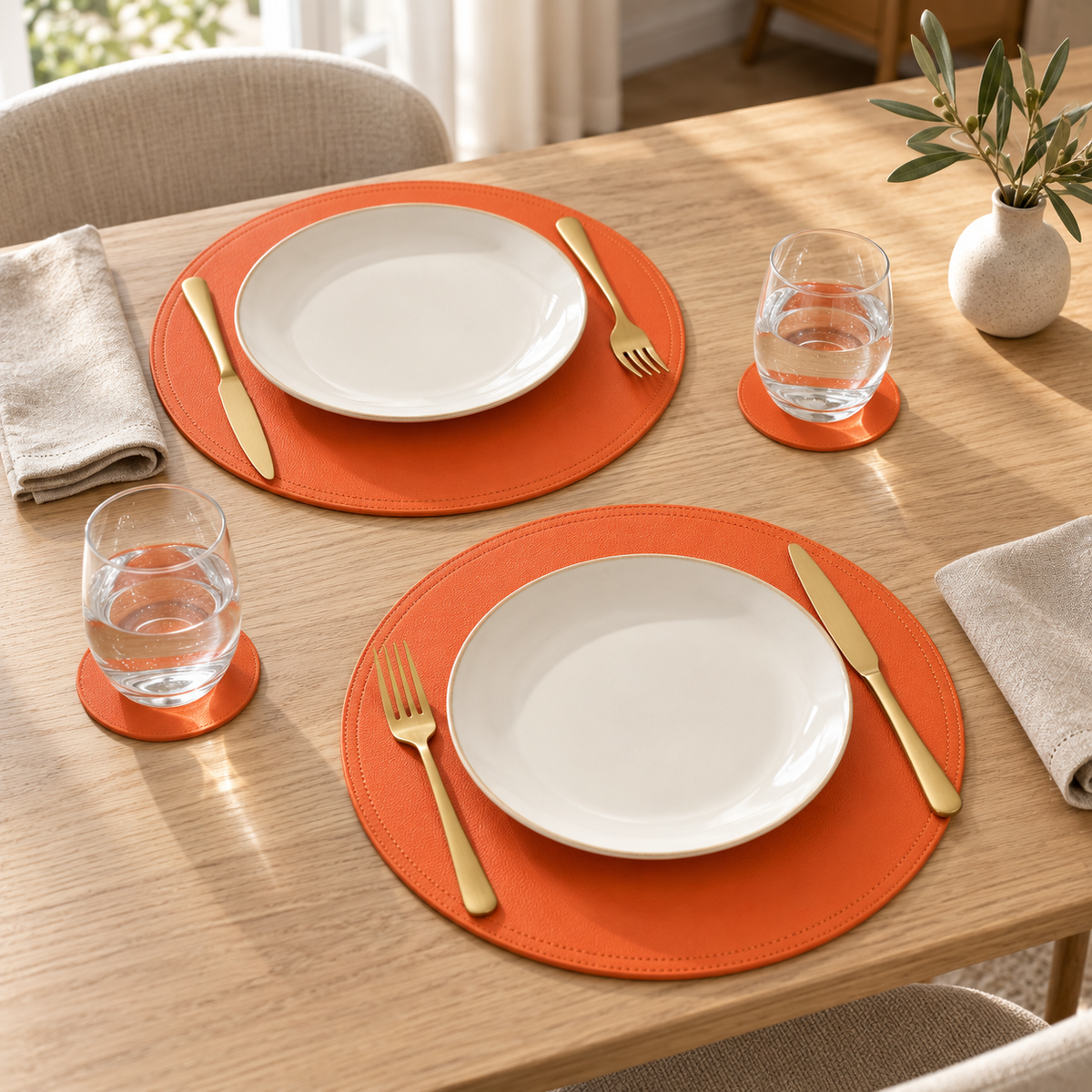 SophistiMat Orange Placemat & Coaster Set