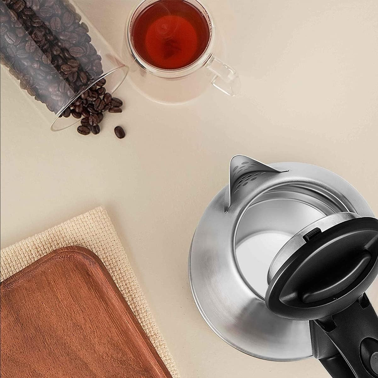 1.8L Electric Kettle 1500W Stainless Steel Cordless Jug Auto Shut-Off Overheat Protection