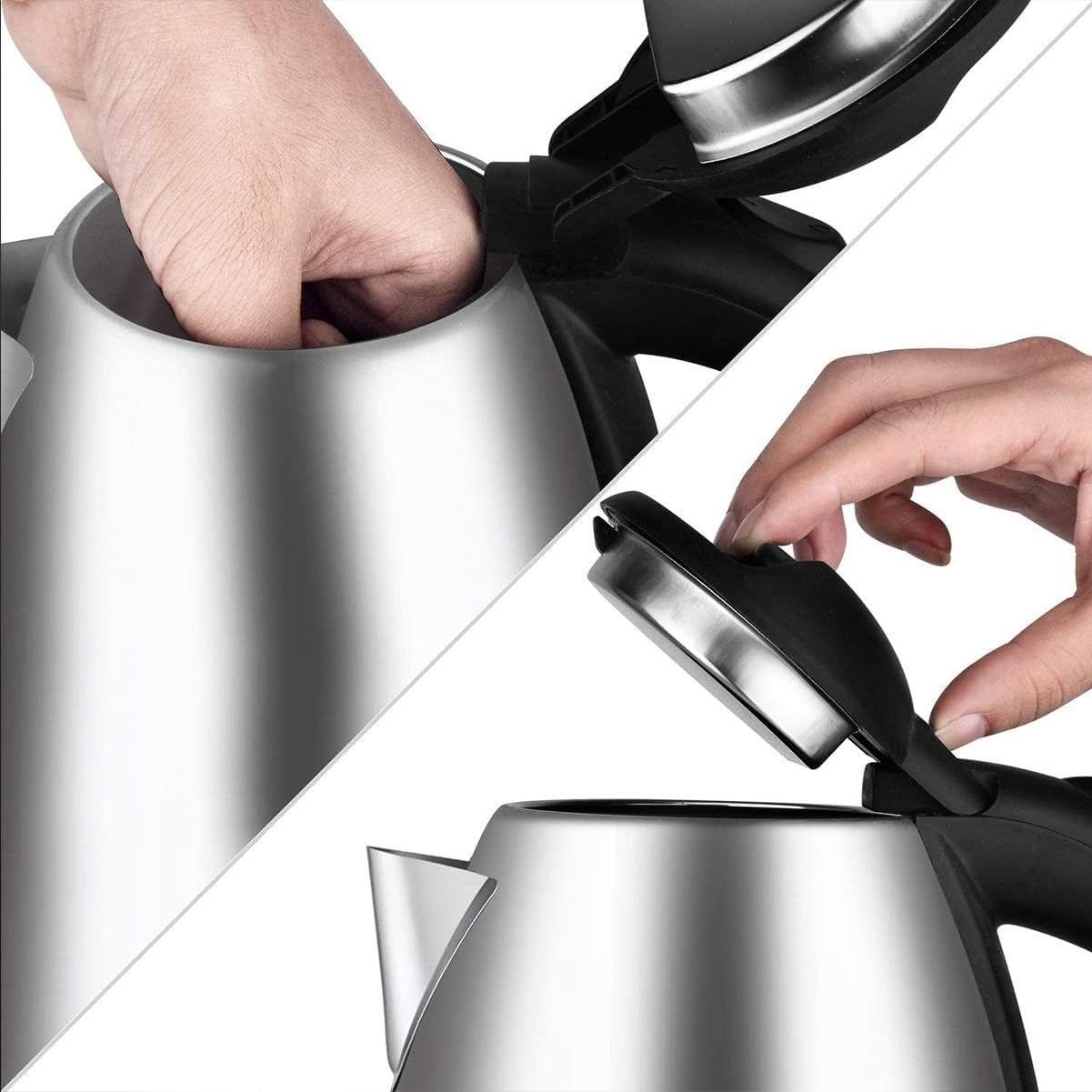 1.8L Electric Kettle 1500W Stainless Steel Cordless Jug Auto Shut-Off Overheat Protection