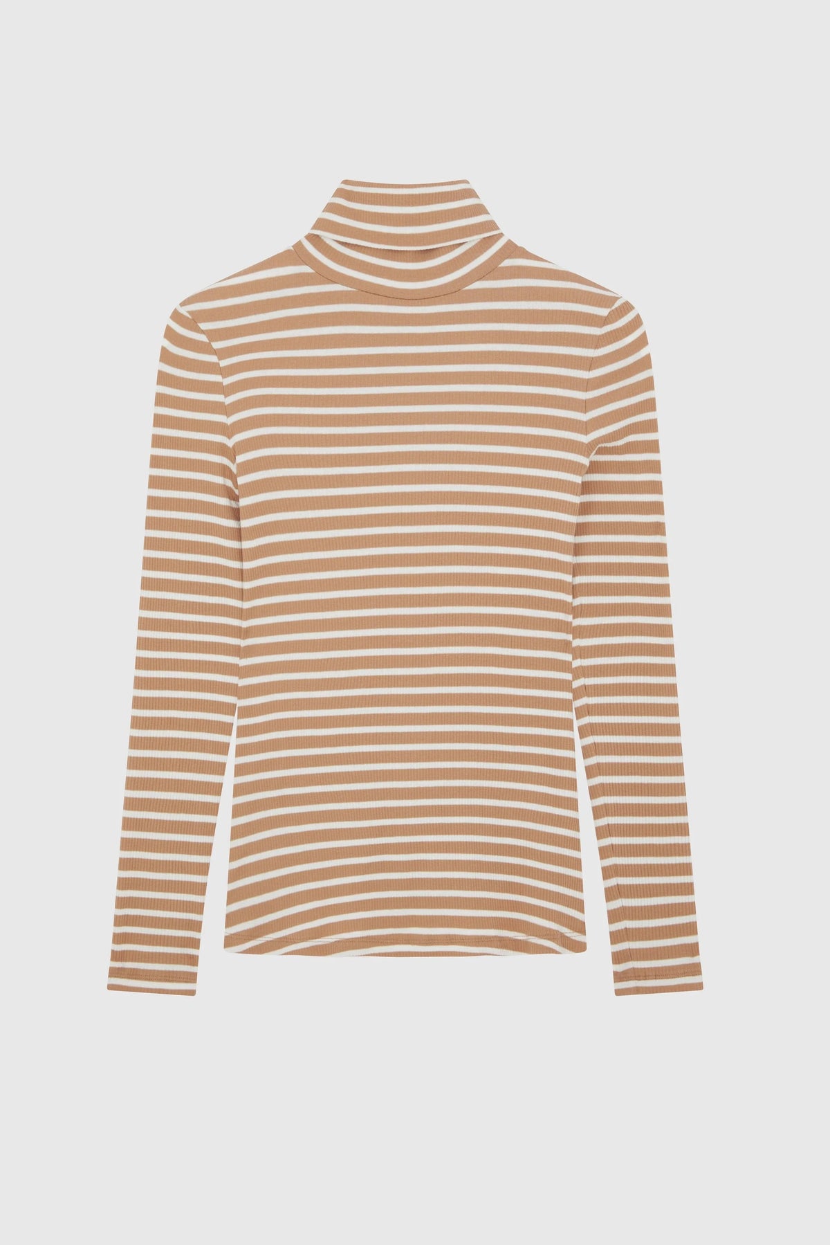 Striped Cotton Roll Neck