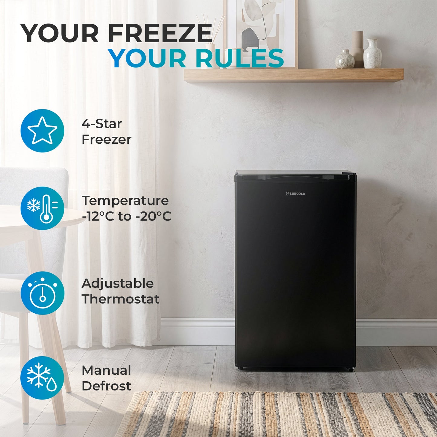 Subcold Eco90F Under Counter Freezer - Black