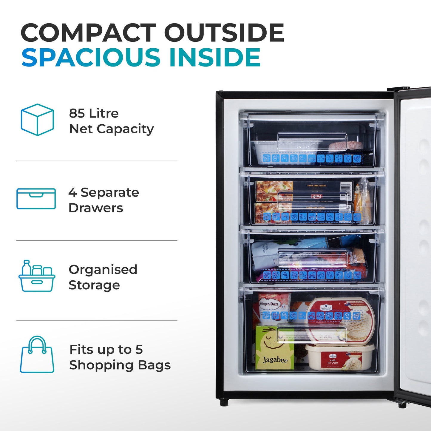 Subcold Eco90F Under Counter Freezer - Black