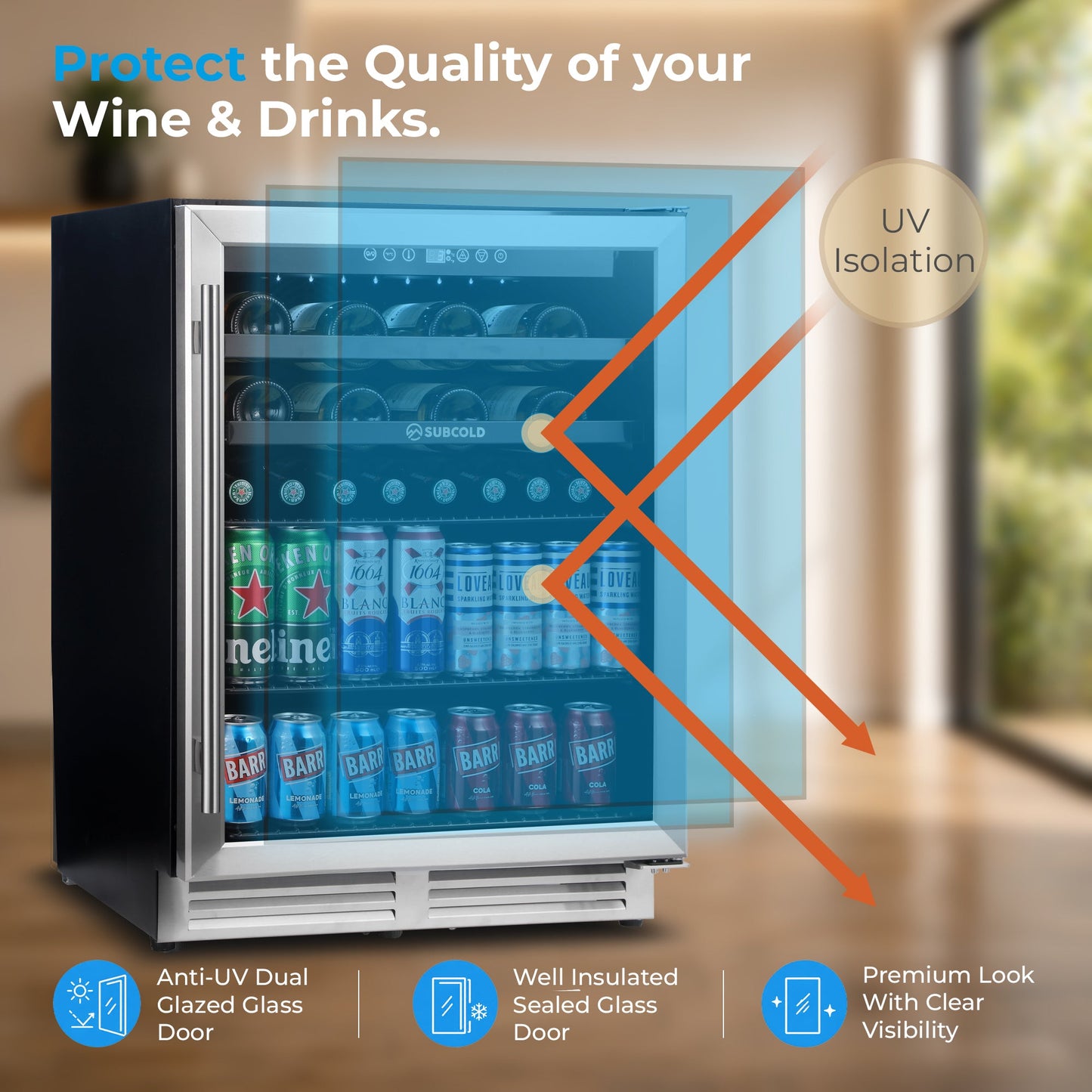Subcold Integra60 Integrated 2 in 1 Drinks & Wine Cooler