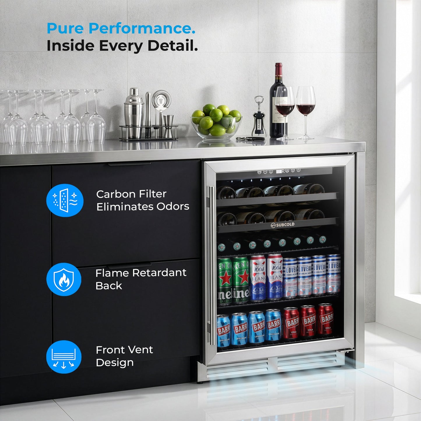 Subcold Integra60 Integrated 2 in 1 Drinks & Wine Cooler