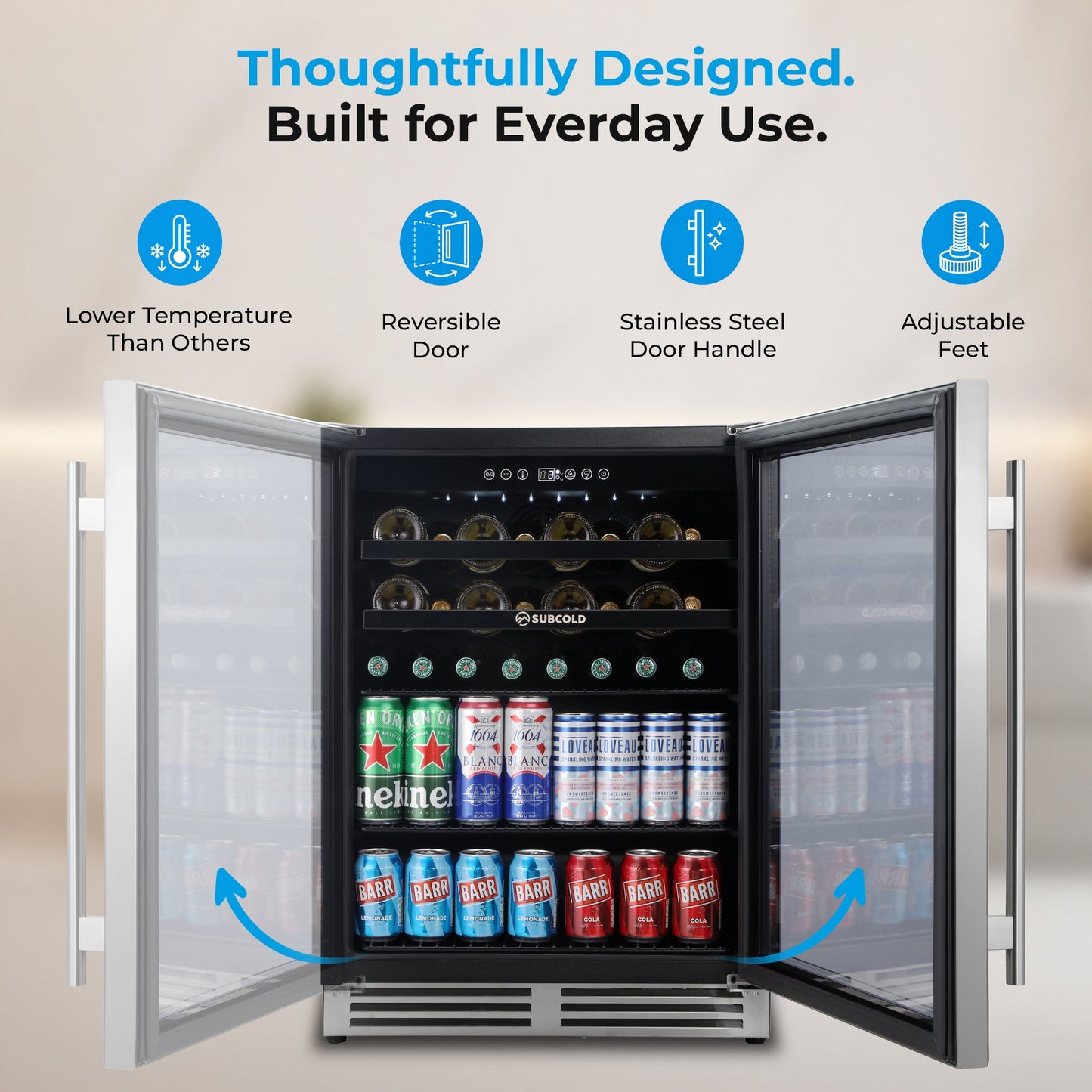 Subcold Integra60 Integrated 2 in 1 Drinks & Wine Cooler