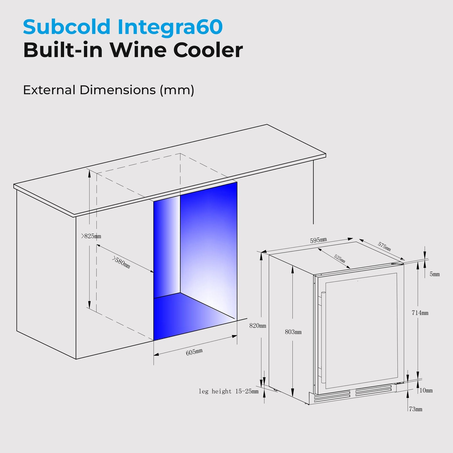Subcold Integra60 Integrated 2 in 1 Drinks & Wine Cooler