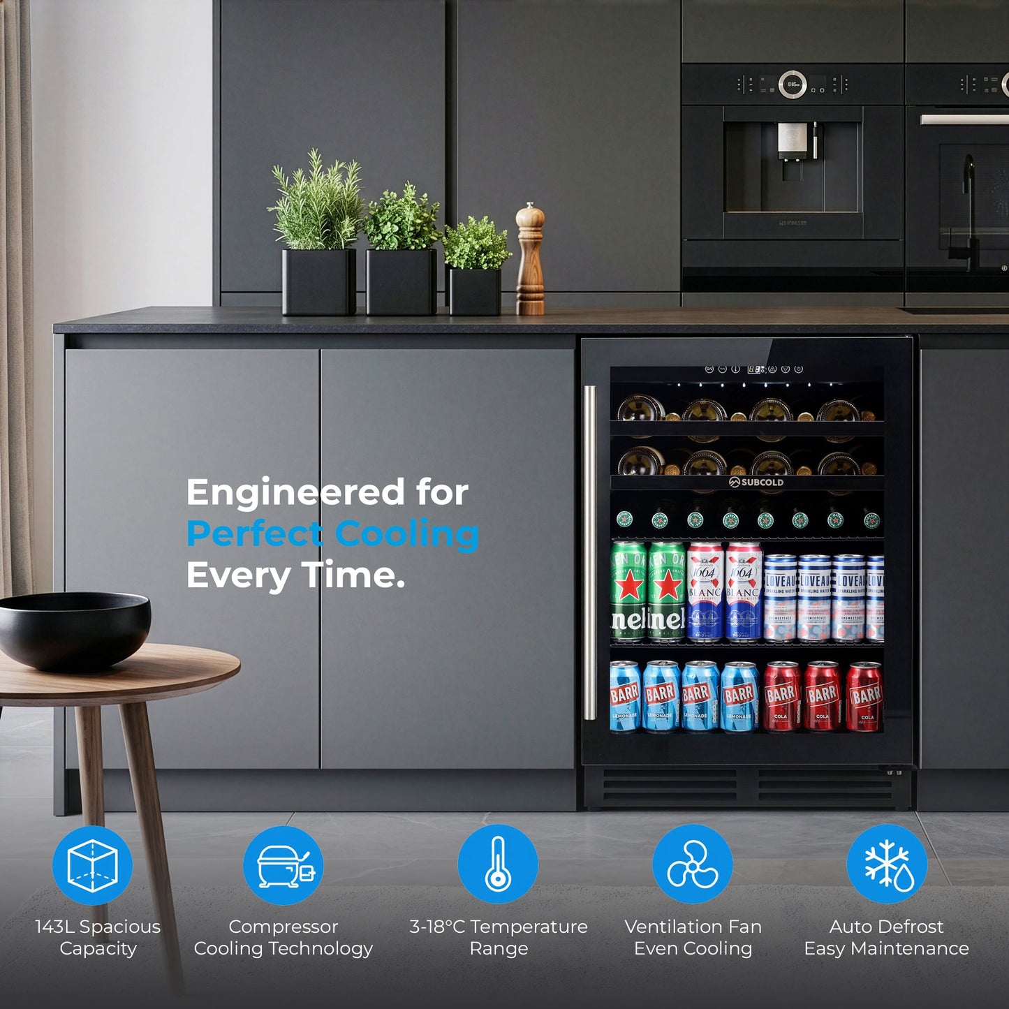 Subcold Integra60 Integrated 2 in 1 Drinks & Wine Cooler