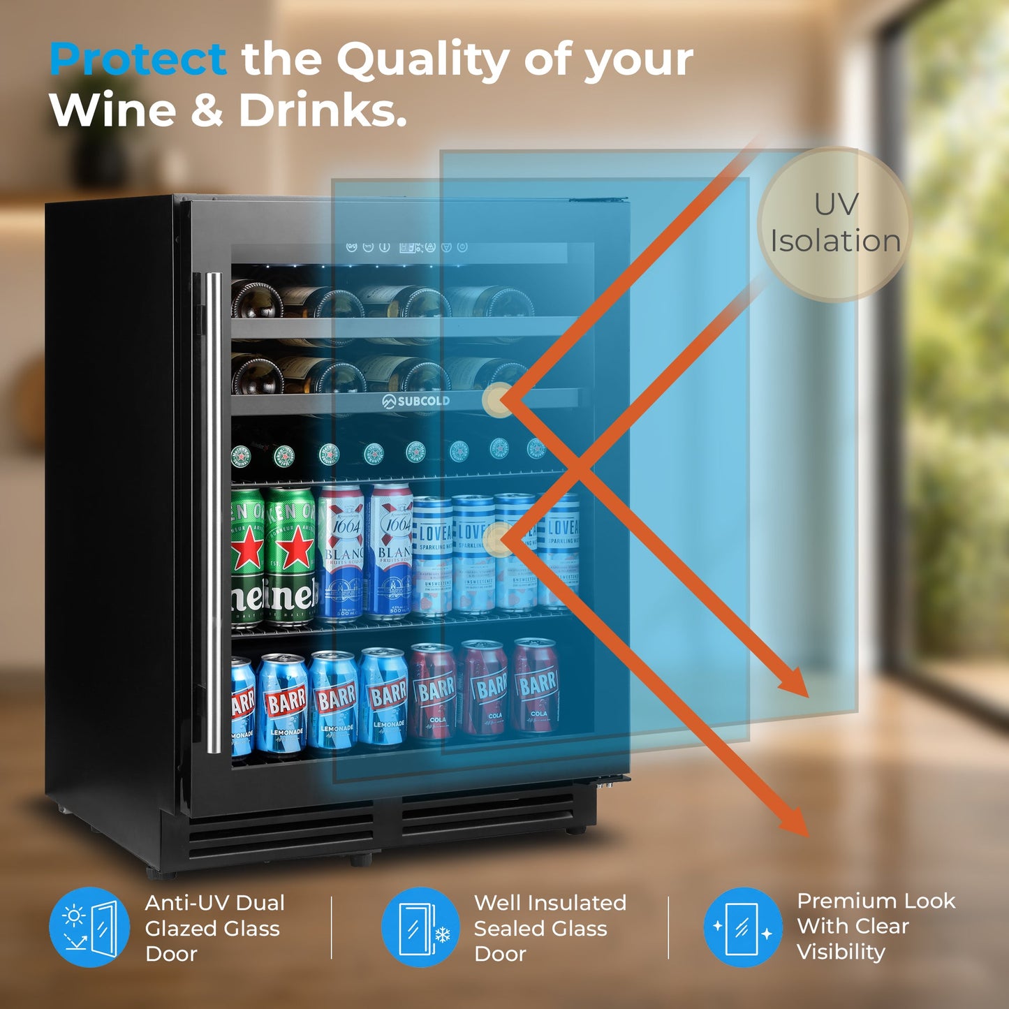 Subcold Integra60 Integrated 2 in 1 Drinks & Wine Cooler