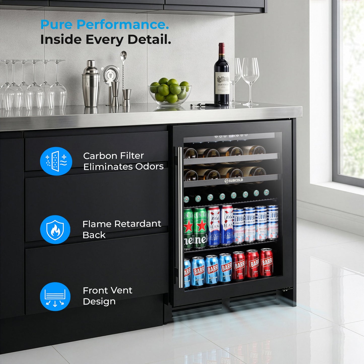 Subcold Integra60 Integrated 2 in 1 Drinks & Wine Cooler