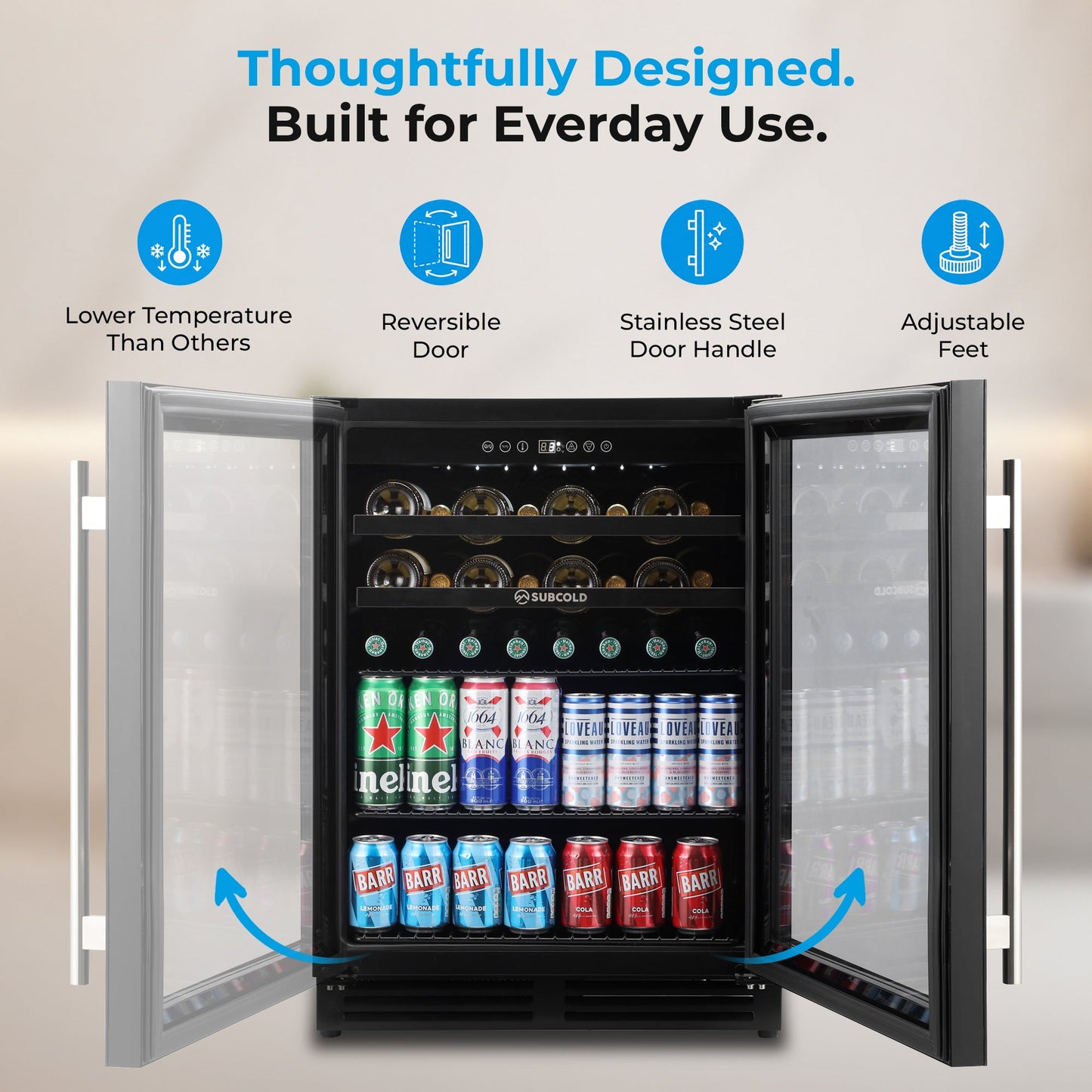 Subcold Integra60 Integrated 2 in 1 Drinks & Wine Cooler