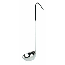 Stainless Steel 1-Piece Ladle with Black Handle - 175ml (6oz)