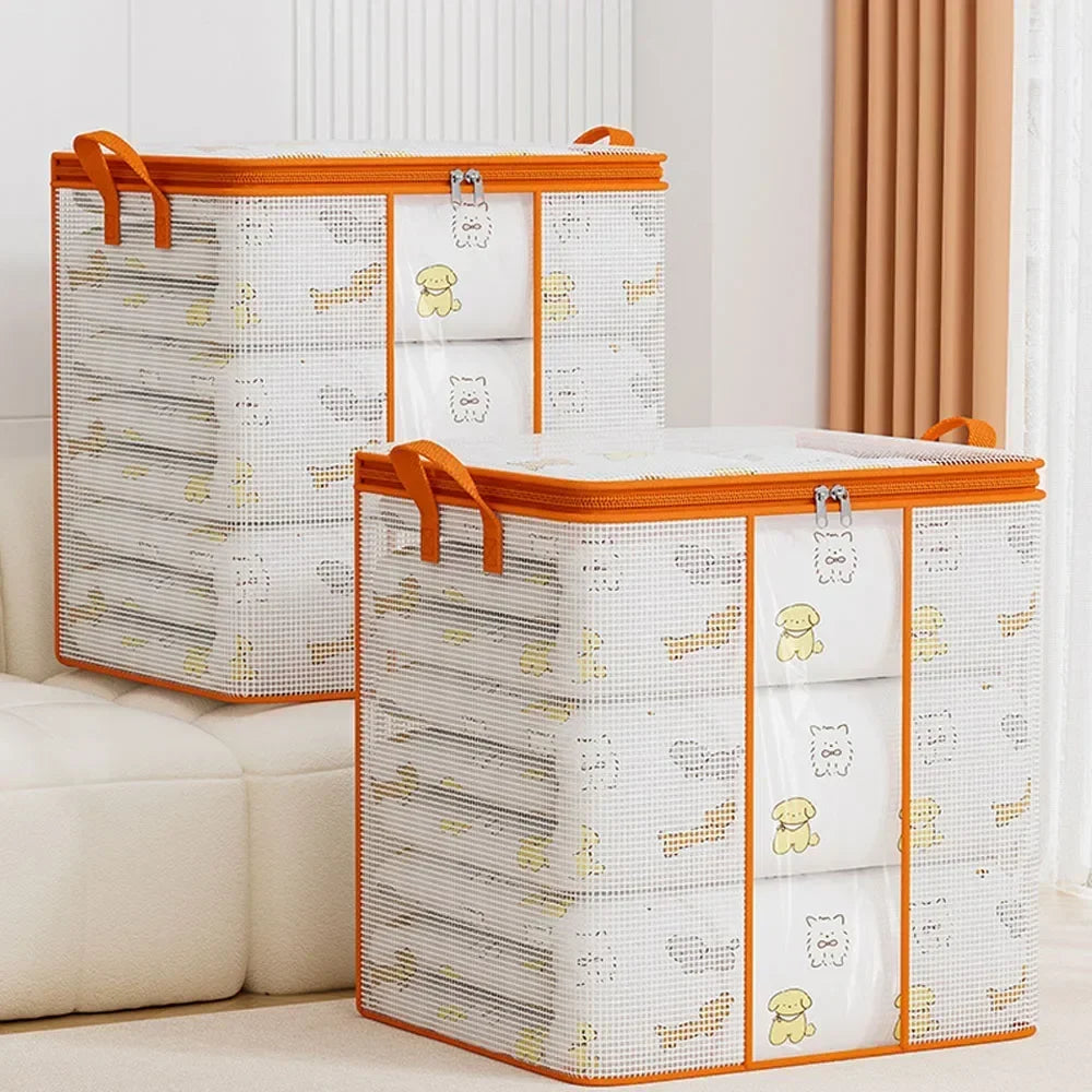 Transparent Clothes Storage Bag Foldable PVC Blanket Bedding Wardrobe Organiser
