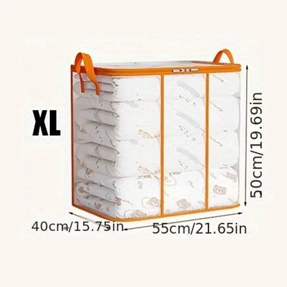 Transparent Clothes Storage Bag Foldable PVC Blanket Bedding Wardrobe Organiser