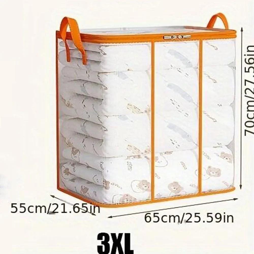 Transparent Clothes Storage Bag Foldable PVC Blanket Bedding Wardrobe Organiser