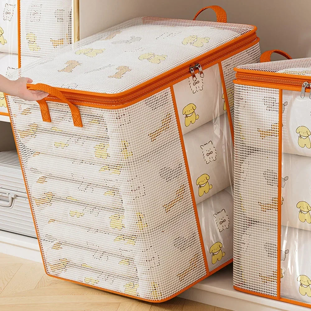 Transparent Clothes Storage Bag Foldable PVC Blanket Bedding Wardrobe Organiser