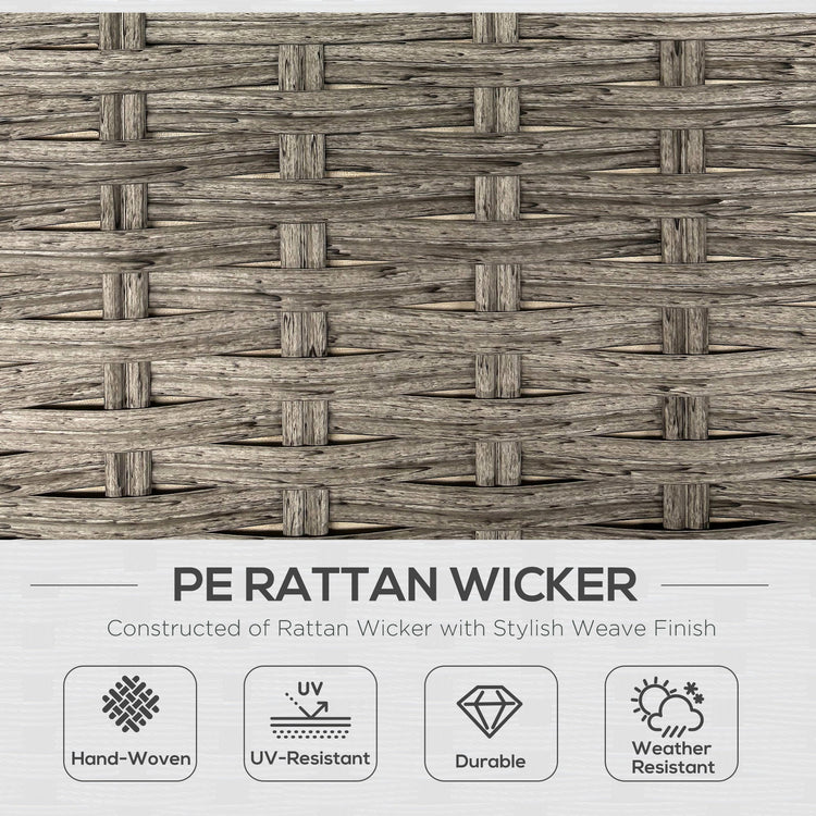 Outsunny 6 PCs Rattan Garden Furniture Sectional Corner Sofa, Light Grey