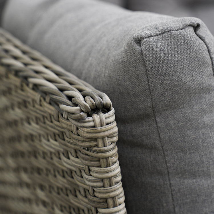 Outsunny 6 PCs Rattan Garden Furniture Sectional Corner Sofa, Light Grey