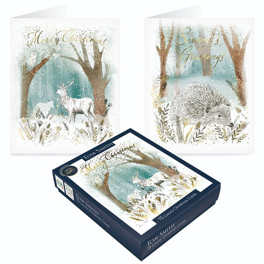 Tom Smith – 15 Luxury Woodland Scene   xmas   Cards