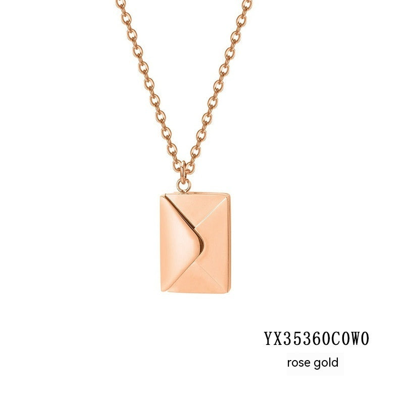 Valentine's Day Gift Envelope Engraved Necklace
