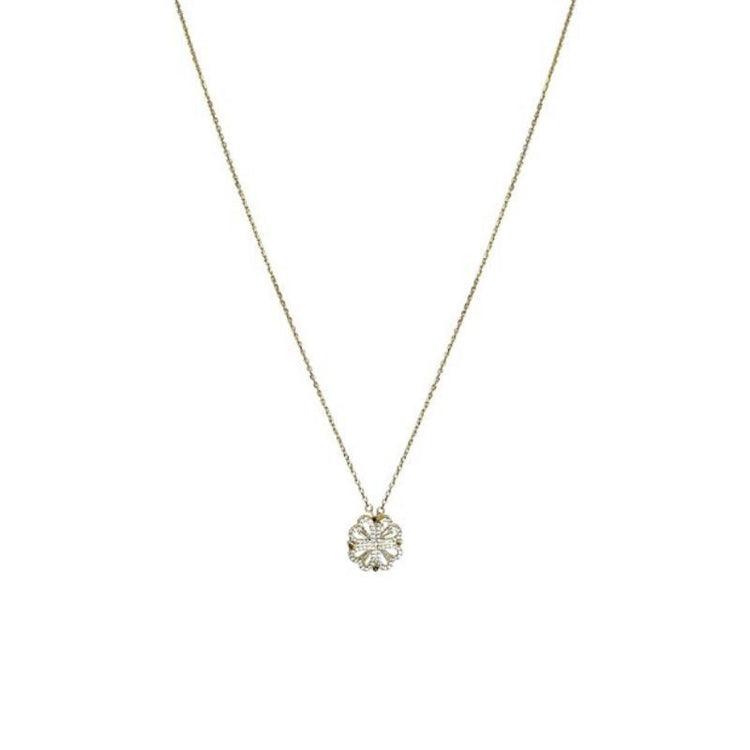 Retro Magnetic Folding Heart Shaped Four Leaf Clover Pendant Necklace Women Love Clavicle Chain Gifts Openable Choker Jewelry