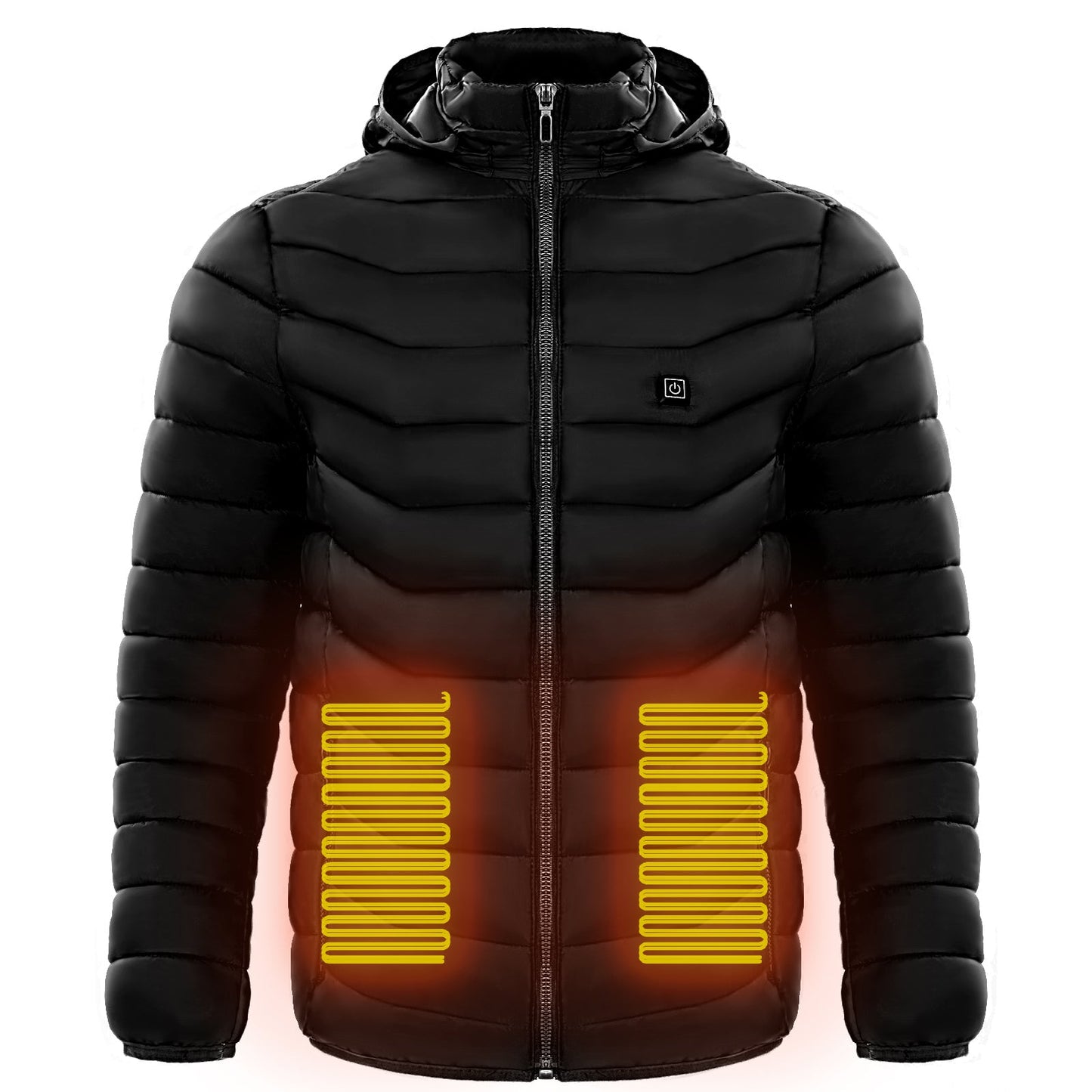 Men Heated Puffer Jacket Electric Heating Coat Insulated Hood Windbreaker 9Heat Zones