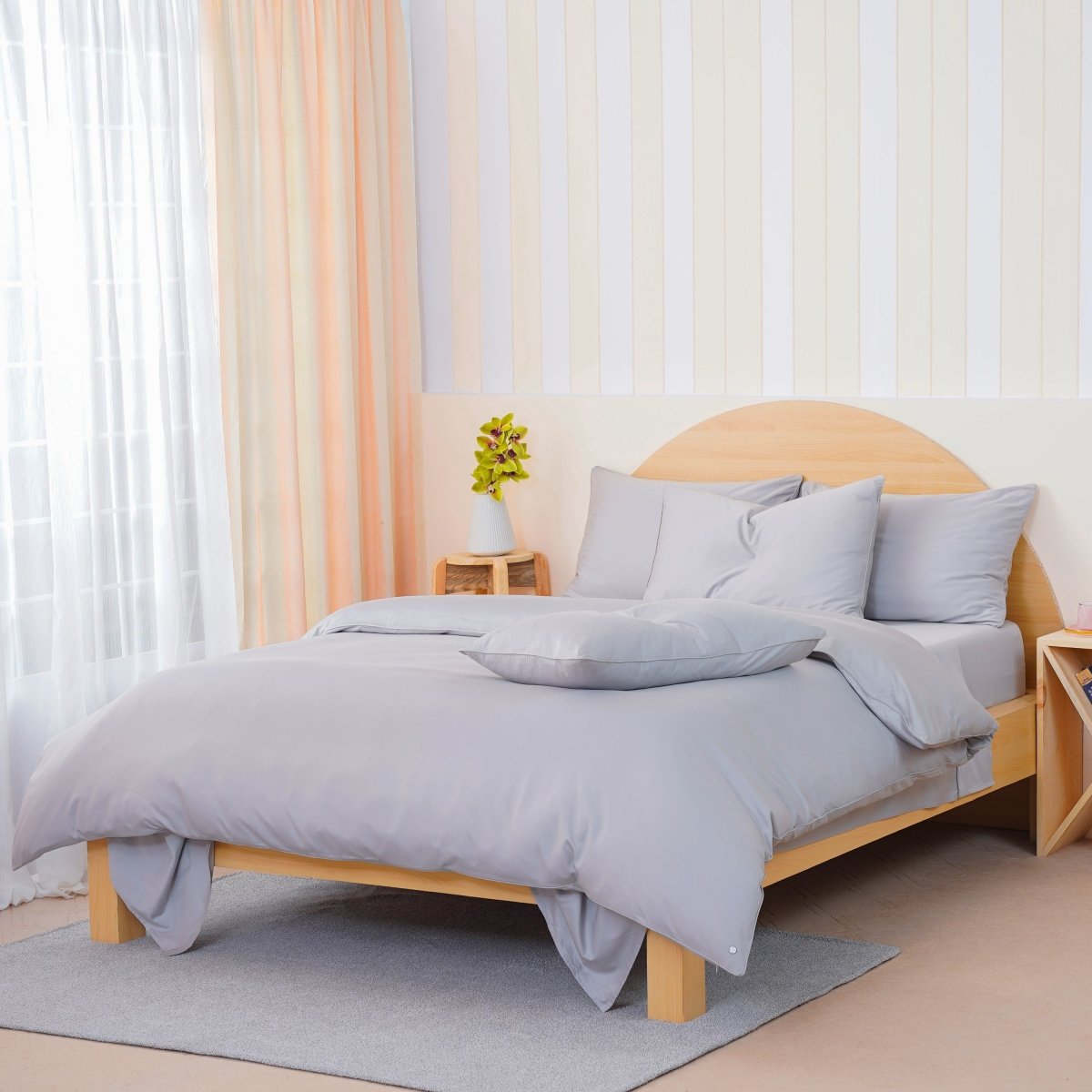 Ackly Bamboo Dove Grey Full Bedding Set