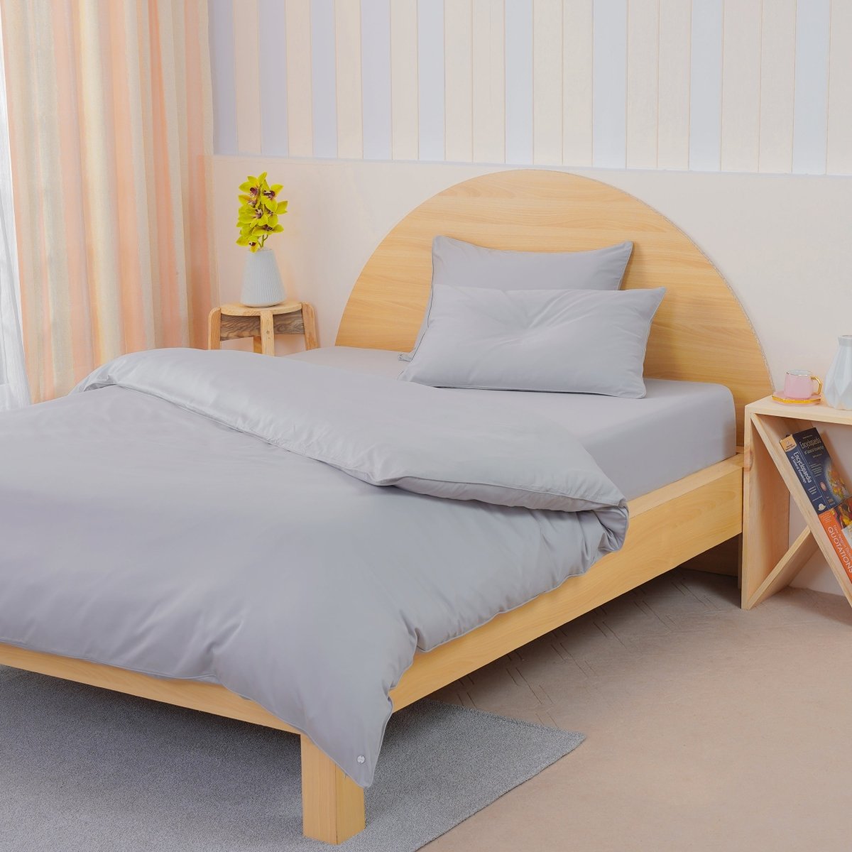 Ackly Bamboo Dove Grey Duvet Cover Set