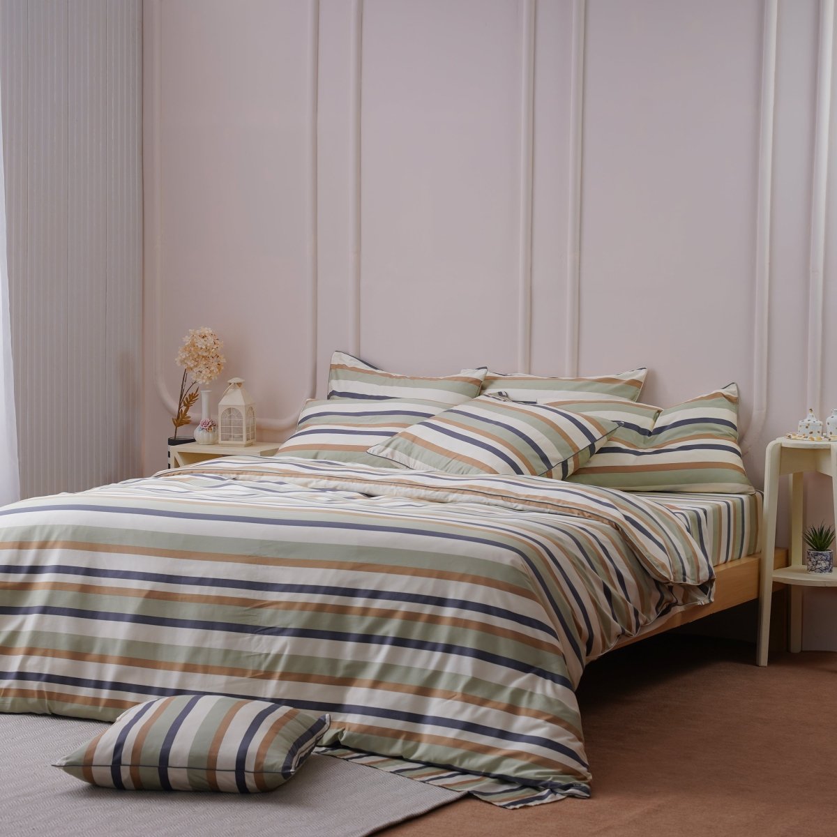 Ackly Bamboo Harmony Stripe Full Bedding Set